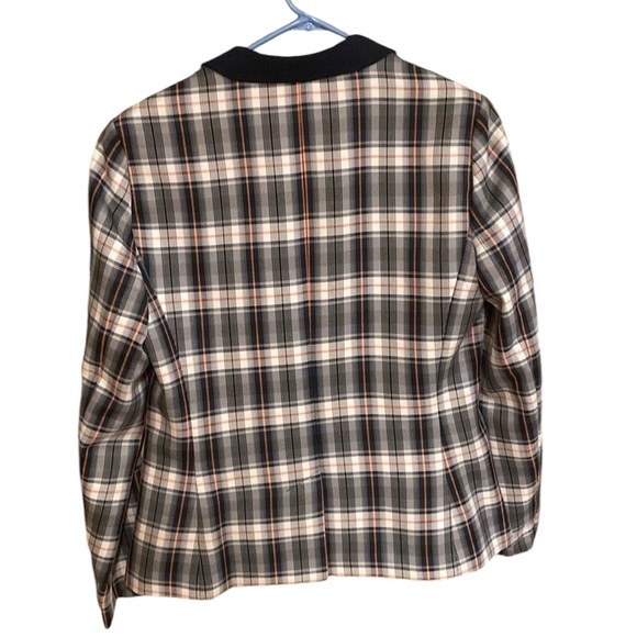 Tahari Black, Orange and White Plaid Suit Jacket, Professional Look, Size 6 - Picture 7 of 8
